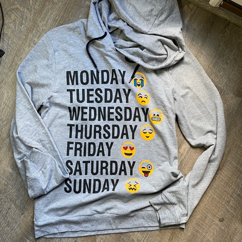 WOMENS grey graphic hoodie